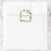 Sticker Carré Monogramme classique Mariage à fleurs blanches (Sac)
