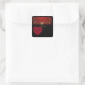Sticker Carré Monogramme Coeur rouge (Sac)