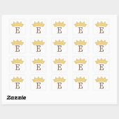 Sticker Carré Monogramme Couronne dorée Enfants Sceau royal pers (Feuille)