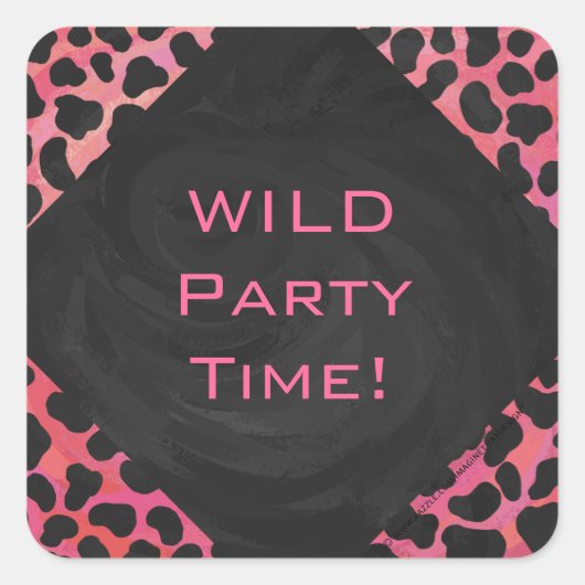 Sticker Carré Monogramme Dalmatien Noir et Rouge (Devant)