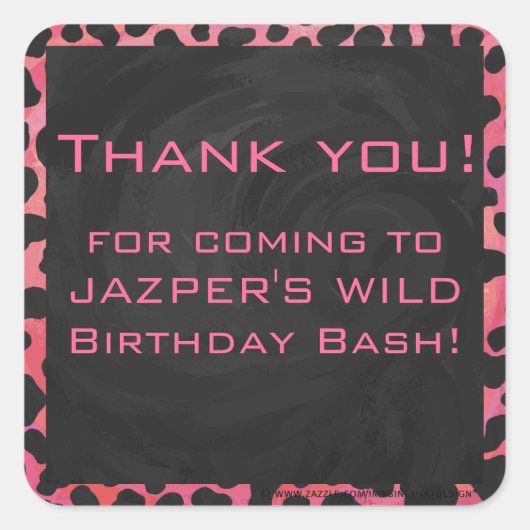 Sticker Carré Monogramme Dalmatien Noir et Rouge (Devant)