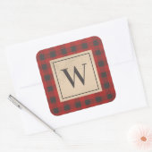 Sticker Carré Monogramme de Buffalo Rouge (Enveloppe)