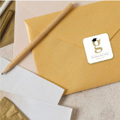 Sticker Carré Monogramme de grade classique simple - Chaîne de g