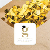 Sticker Carré Monogramme de grade classique simple - Chaîne de g