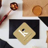 Sticker Carré Monogramme de grade classique simple - Chaîne de g