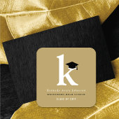 Sticker Carré Monogramme de grade classique simple - Chaîne de g