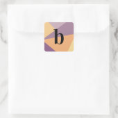 Sticker Carré Monogramme de lettre initiale gras Modern Sunset (Sac)