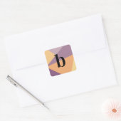 Sticker Carré Monogramme de lettre initiale gras Modern Sunset (Enveloppe)