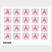 Sticker Carré Monogramme de nom féminin écriture moderne rose vi (Feuille)