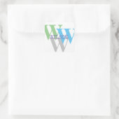 Sticker Carré monogramme de nom INTIAL élégant minimal (Sac)