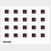 Sticker Carré Monogramme de nom professionnel élégant moderne (Feuille)