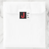 Sticker Carré Monogramme de nom professionnel élégant moderne (Sac)