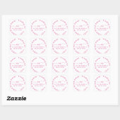 Sticker Carré Monogramme de script moderne Adresse Magenta Pink (Feuille)