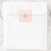Sticker Carré Monogramme Delicate tendance Orange Chevron (Sac)