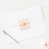Sticker Carré Monogramme Delicate tendance Orange Chevron (Enveloppe)
