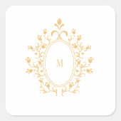Sticker Carré Monogramme doré minimal (Devant)