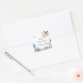 Sticker Carré monogramme du Baby shower de corail (Enveloppe)