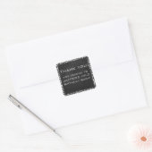 Sticker Carré Monogramme Empreinte de léopard noir et blanc (Enveloppe)