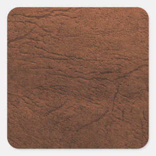 Sticker Carré Monogramme en cuir Brown de texture