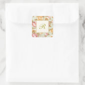 Sticker Carré Monogramme Floral Damask (Sac)