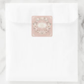 Sticker Carré Monogramme floral de Boho rose (Sac)