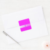Sticker Carré Monogramme Fluorescent Rose (Enveloppe)