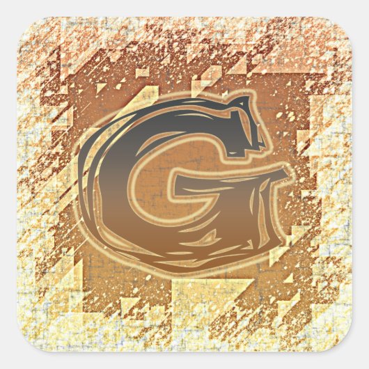 STICKER CARRÉ MONOGRAMME FRAZZLE G (Devant)