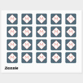 Sticker Carré Monogramme géométrique (Feuille)