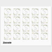 Sticker Carré Monogramme initiales eucalyptus botaniques verdure (Feuille)