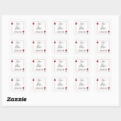 Sticker Carré Monogramme Jeu Carte Mariage Enregistrer La Date (Feuille)
