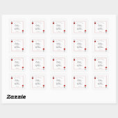 Sticker Carré Monogramme Jeu Carte Mariage Enregistrer La Date (Feuille)