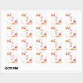 Sticker Carré Monogramme | Mariage automne (Feuille)