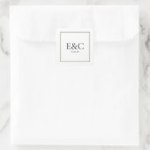 Sticker Carré Monogramme Mariage classique simple (Sac)