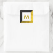 Sticker Carré Monogramme noir Faux Gold Foil (Sac)