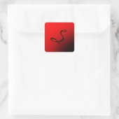 Sticker Carré Monogramme noir rouge élégant professionnel initia (Sac)