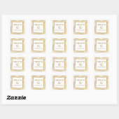 Sticker Carré Monogramme Or Classé Purim Sameach (Feuille)