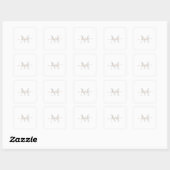 Sticker Carré Monogramme or et gris Swash Script II (Feuille)