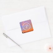 Sticker Carré Monogramme Orange Blue Sunset Rainbow Photographie (Enveloppe)