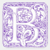 Sticker Carré Monogramme Orné "B" (Devant)