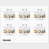 Sticker Carré Monogramme ou ajouter un logo Business 3 Photos (Feuille)