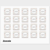 Sticker Carré Monogramme Pastel Herringbone (Feuille)