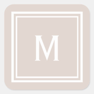 Sticker Carré Monogramme personnalisé moderne et élégant