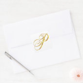 Sticker Carré Monogramme personnalisé P Faux Gold Foil Monogramm (Enveloppe)