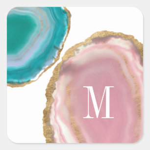Sticker Carré Monogramme   Pierres Gem I