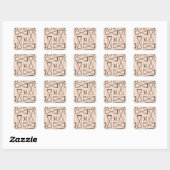 Sticker Carré Monogramme | Rectangle géométrique X Design (Feuille)
