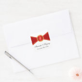 Sticker Carré Monogramme Red Elegance (Enveloppe)