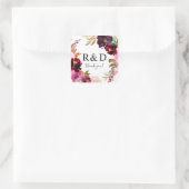Sticker Carré Monogramme rose - chaud et blanc et violet (Sac)