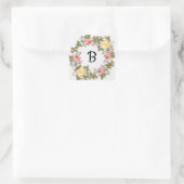 Sticker Carré Monogramme rose jaune et rose Motif (Sac)
