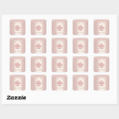 Sticker Carré Monogramme rose or cupcake parties scintillant gou (Feuille)