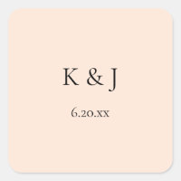 Monogramme rose pâle et date